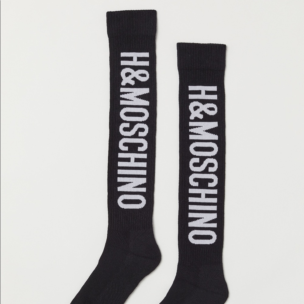 NWT Moschino x HM Knee Long Socks size 10-11.5